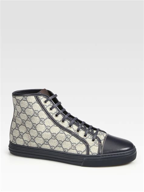 gucci california high top lace up sneaker|Gucci men's low top sneakers.